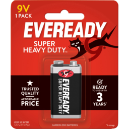 Photo of Eveready Red Label Heavy Duty 9v Battery Single Pack