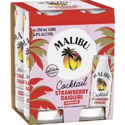 Photo of Malibu Strawberry Daiquiri 4x250ml Cans