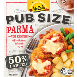 Photo of Mccain Pub Size Pub Style Parma Veal Schnitzels With Potato Beans And Carrots 480g