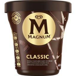 Photo of Magnum Ice Cream Tub Velvety Smooth Classic Vanilla Ice Cream In A Cracking Chocolate Shell 440 Ml 440ml