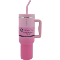 Photo of Ever Eco Insulated Tumbler w/ Handle & Straw - Rise (Pink)