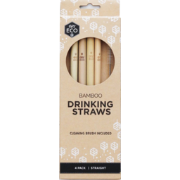 Photo of Ever Eco Drinking Straws - Bamboo (4 Pack + Cleaning Brush)