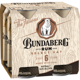 Photo of Bundaberg Rum & Cola Select Vat Can 375ml 4 Pack