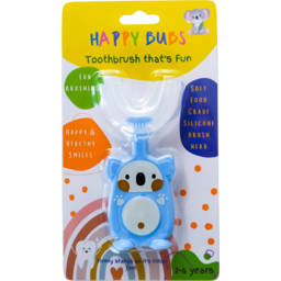 Photo of Happy Bubs - U-Shaped Silicone Toothbrush Blue