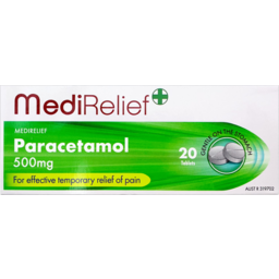 Photo of Medirelief Paracetamol Tablets 500mg 20 Pack