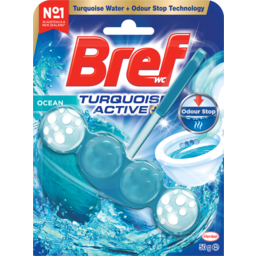 Photo of Bref Turquoise Active Ocean 4 In 1 + Turquoise Water In The Bowl Toilet Cleaner 50g