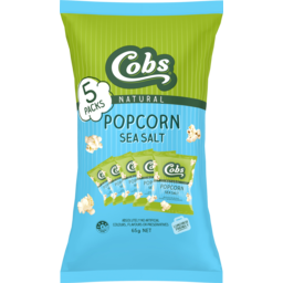Photo of Cobs Natural Popcorn Sea Salt Gluten Free 5 Pack 65g