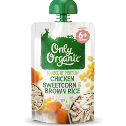 Photo of Only Organic Chicken Sweetcorn and Brown Rice 120g