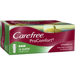 Photo of Carefree Procomfort Tampons Super 16pk