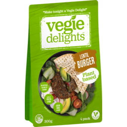 Photo of Vegie Delights Plant Based Lentil Burgers 4 Pack 300g