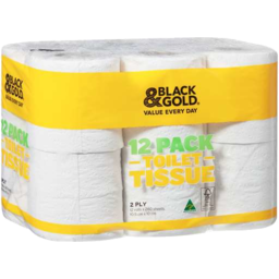 Photo of Black And Gold Toilet Roll 2ply 260shts 12pk