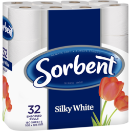 Photo of Sorbent Silky White Toilet Tissue 32 Pack 