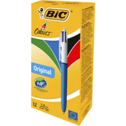 Photo of Stationery, BIC 4-colour Retractable Ballpoint Pen 12-pack