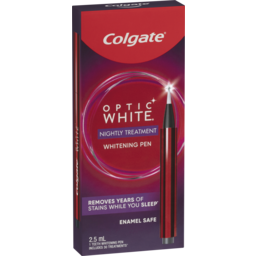 Photo of Colgate Optic White Overnight Teeth Whitening Treatment Pen, 1 Pen, Contains Hydrogen Peroxide, Enamel Safe 2.5ml