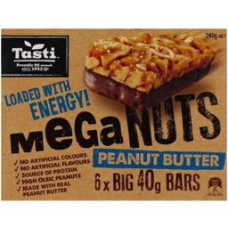 Photo of Tasti Mega Nuts Peanut Butter Bars 6 Pack 240g
