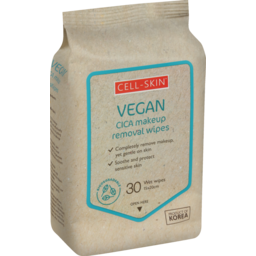 Photo of Cell-Skin Vegan Make Up Removal Wipes Cica 30 Pack 