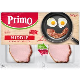 Photo of Primo Middle Bacon Rindless Twin Pack 500g