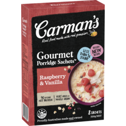 Photo of Carman's Gourmet Porridge Sachets Raspberry & Vanilla 8 Pack 320g