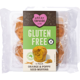 Photo of Great Temptations G/F Orange And Poppy Seed Muffin 4pk