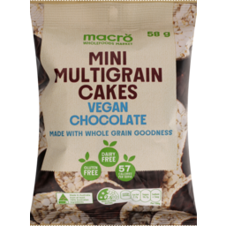 Photo of Macro Organic Mini Multigrain Cakes Vegan Chocolate 58g