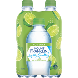 Photo of Mount Franklin Lightly Sparkling Lime Water Multipack Bottles 4x450ml