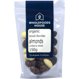 Photo of Wholefoods House Chocolate Coated Almonds Mixed 150g