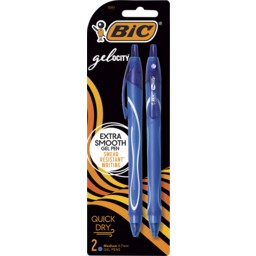 Photo of Bic Gelocity Quick Dry Gel Pens Blue 2 Pack