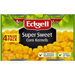 Photo of Edgell Super Sweet Corn Kernels 4 Pack 125g