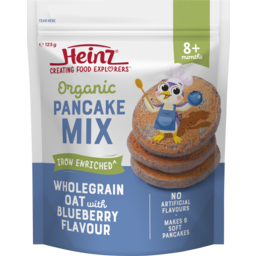 Photo of Heinz Organic Wholegrain Oat With Blueberry Flavour Pancake Mix 8+ Months 125g