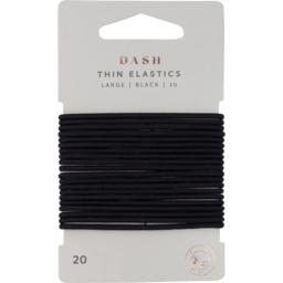 Photo of Dash Hair Ties Elastic Large Thin Black 20 Pack