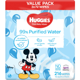 Photo of Huggies 99% Purified Water Thick Baby Wipes 216 Pack