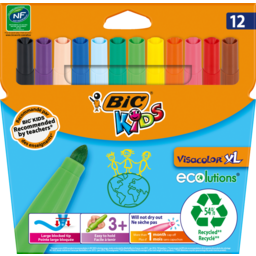 Photo of Bic Kids Ecolutions Visa Xl Felt Pens Assorted 12 Each 