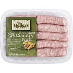 Photo of Hellers Sausages Country Pork Breakfast 10 Pack