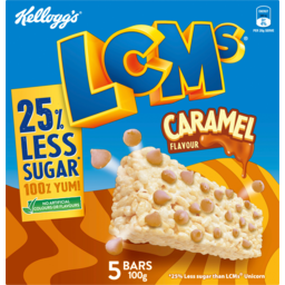 Photo of Kelloggs Lcms Caramel 25% Less Sugar Bars 5 Pack 100g