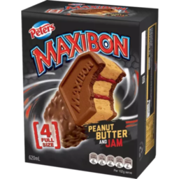 Photo of Peters Maxibon Peanut Butter & Jam Ice Cream 4pk