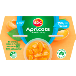 Photo of Spc 25% Less Sugar Diced Apricots 4 Pack 120g