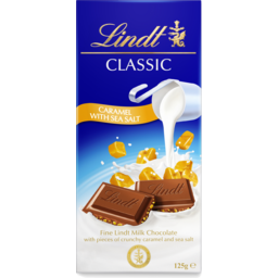Photo of Lindt Classic Caramel Sea Salt Milk Chocolate 125gm