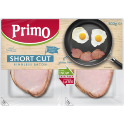 Photo of Primo Rindless Short Cut Bacon Twin Pack 500g