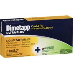 Photo of Dimetapp Ultra Plus Cold & Flu + Immune Support Liquid Capsules 20 + 7 Pack 