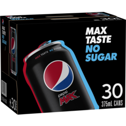 Photo of Pepsi Max No Sugar Soda 375ml X 30 Pack Cans 