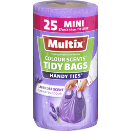 Photo of Multix Colour Scents Handy Ties Tidy Bags Mini 25 Pack | Lavender Scent 