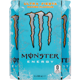 Photo of Monster Energy Drink Ultra Fiesta Mango Cans 4x500ml