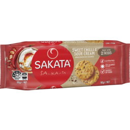 Photo of Sakata Sweet Chilli & Sour Cream Wholegrain Rice Crackers 90g 90g