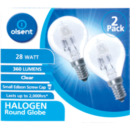 Photo of Olsent Halogen 28w Edison Screw Clear  2 Pack