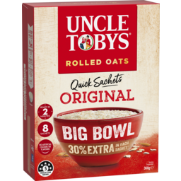 Photo of Uncle Tobys Oats Quick Sachets Breakfast Cereal Original Big Bowl 368g 