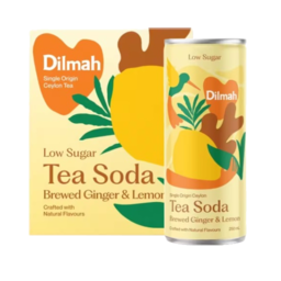 Photo of Dilmah Tea Soda Low Sugar Brewed Ginger & Lemon 4 Pack