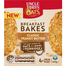 Photo of Uncle Tobys Oats Classic Peanut Butter Breakfast Bakes 4 Pack 260g