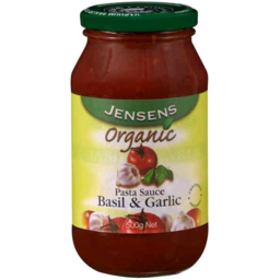 Photo of Jensens Organic Pasta Sauce Basil & Garlic