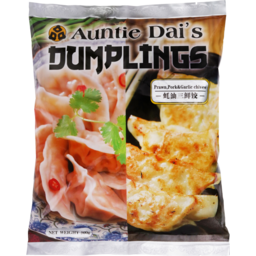 Photo of Auntie Dais Dumplings Prawn, Pork & Garlic Chives 600g