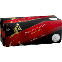 Photo of Johnnie Walker Red Label & Classic Cola Cans 4.6% 10x375ml 